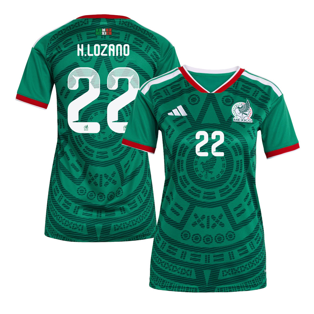 Hirving Lozano 22 Women's Mexico National Team 2026 Home Jersey - Green - Jersey Teams
