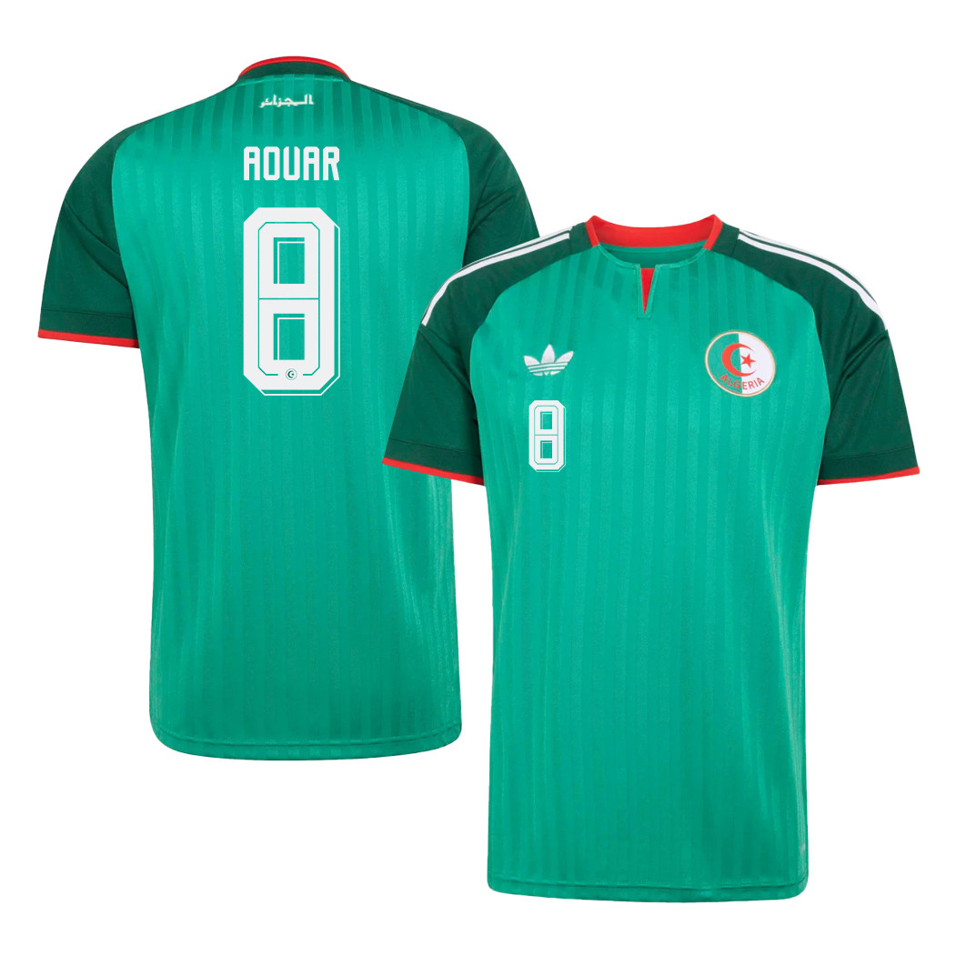 Houssem Aouar 8 Algeria National Team 2026 Away Jersey - Green, Men - Jersey Teams