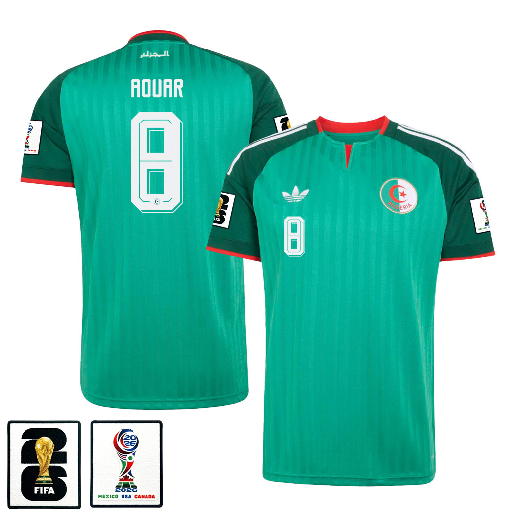 Houssem Aouar 8 Algeria National Team 2026 Away Jersey - Green, Men - Jersey Teams