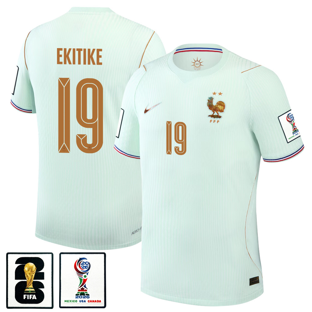 Hugo Ekitike 19 France National Team 2026 x World Cup Patch Away Jersey - Green, Men - Jersey Teams