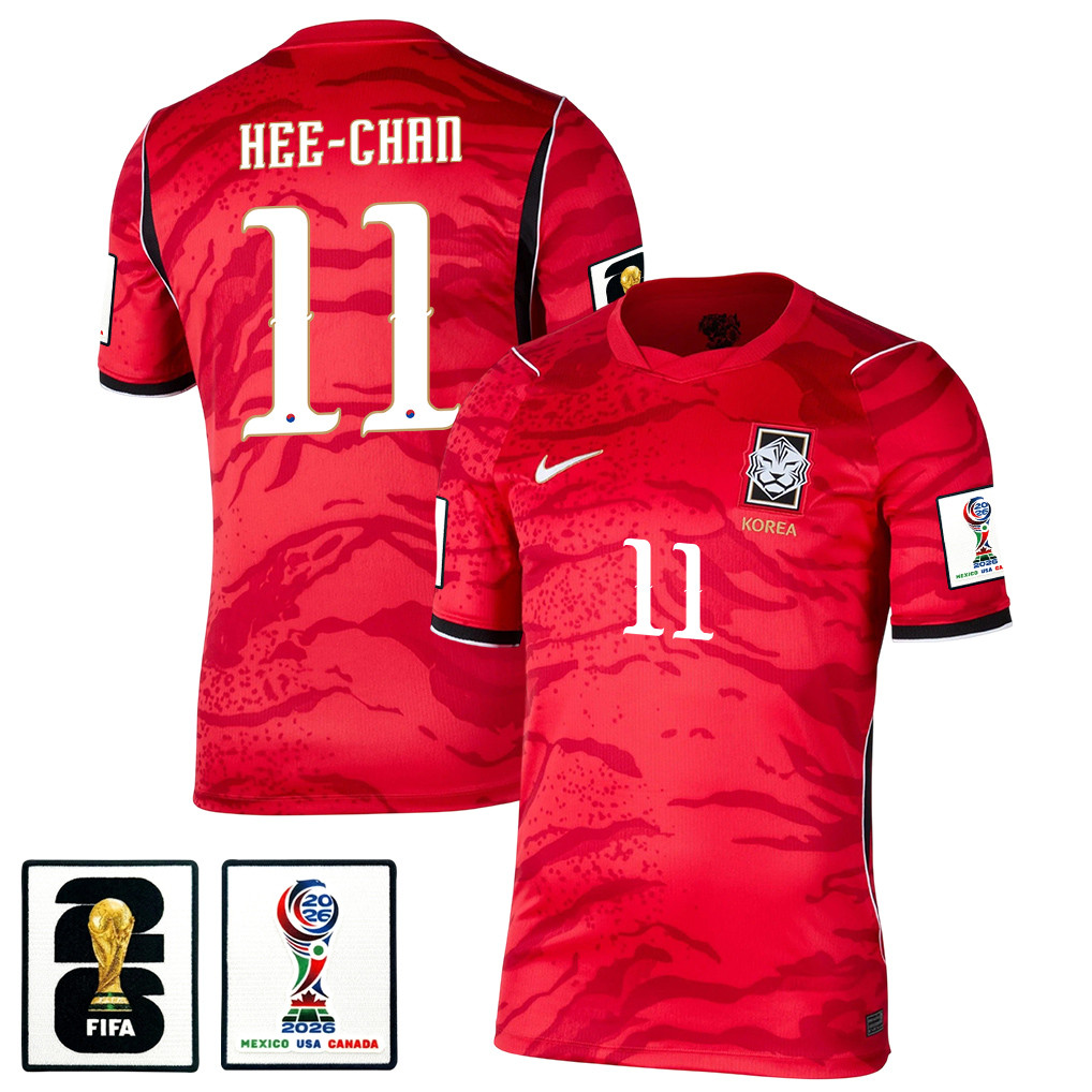 Hwang Hee-chan 11 South Korea National Team 2026 x World Cup Patch Home Jersey - Red, Men - Jersey Teams