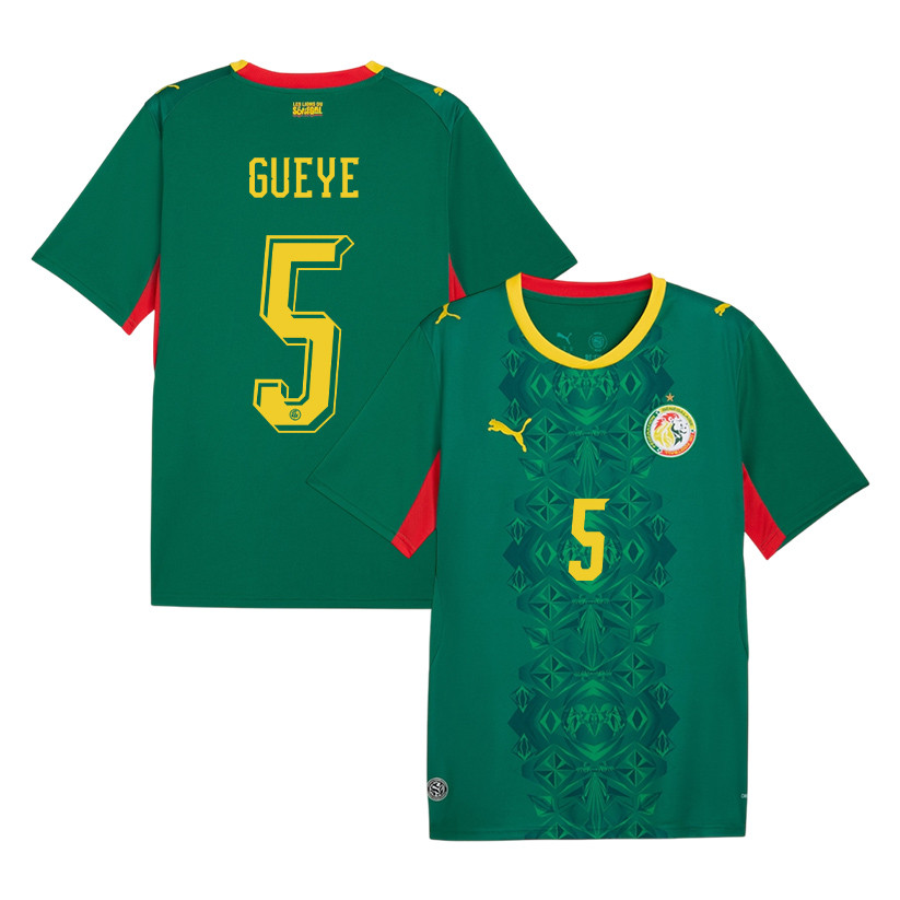Idrissa Gueye 5 Senegal National Team 2026 Away Jersey - Green, Men - Jersey Teams