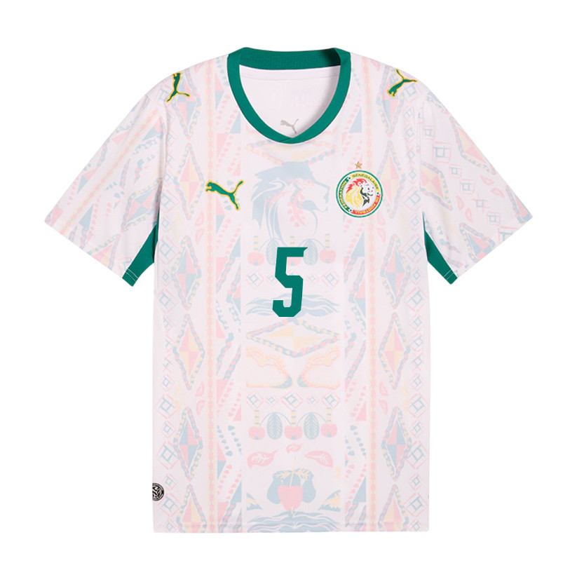 Idrissa Gueye 5 Senegal National Team 2026 x World Cup Patch Home Jersey - Men, White - Jersey Teams
