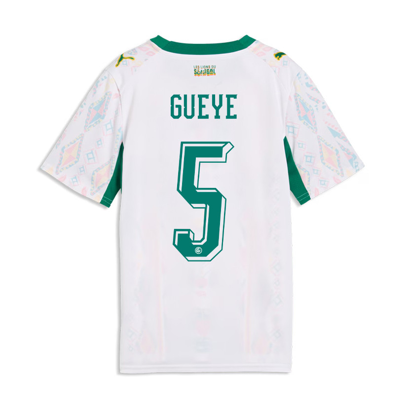 Idrissa Gueye 5 Youth Senegal National Team 2026 Home Jersey - White - Jersey Teams