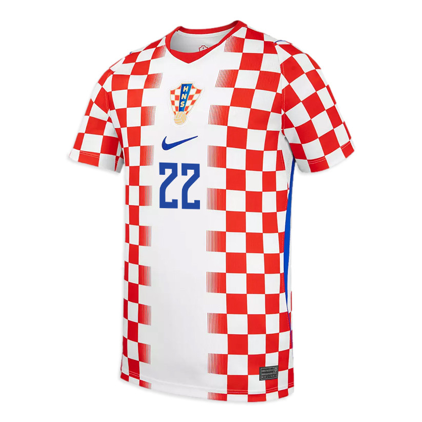 Igor Matanovic 22 Youth Croatia National Team 2026 Home Jersey - White/ Red - Jersey Teams
