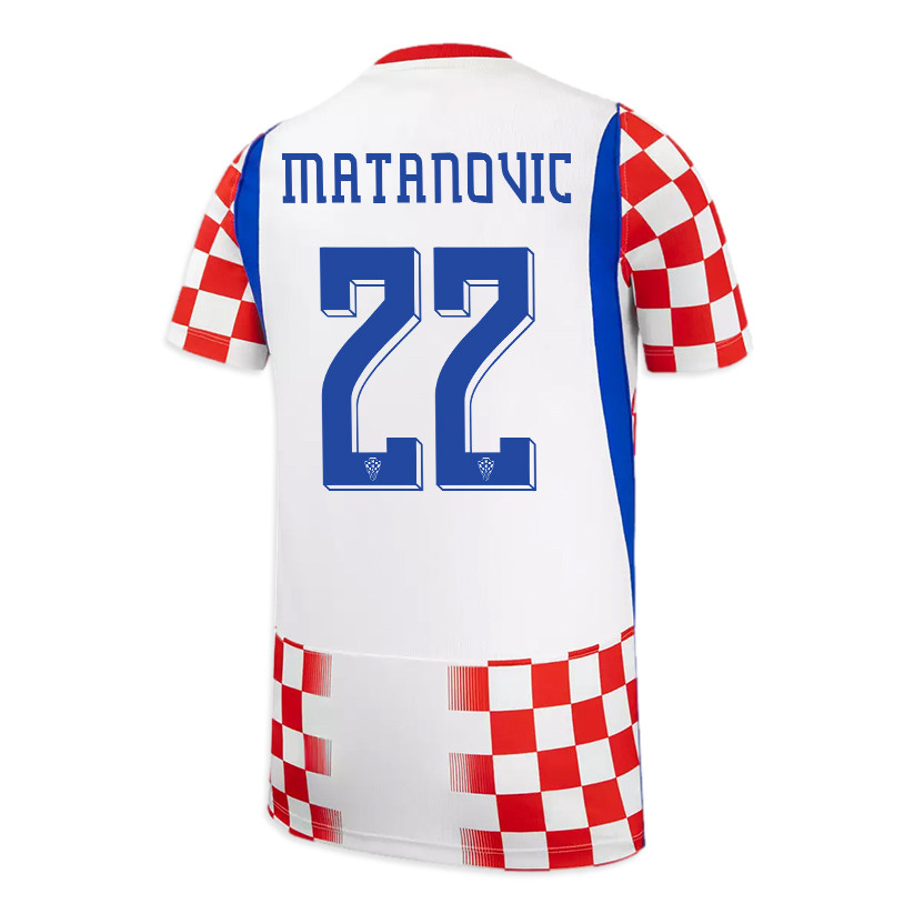 Igor Matanovic 22 Youth Croatia National Team 2026 Home Jersey - White/ Red - Jersey Teams