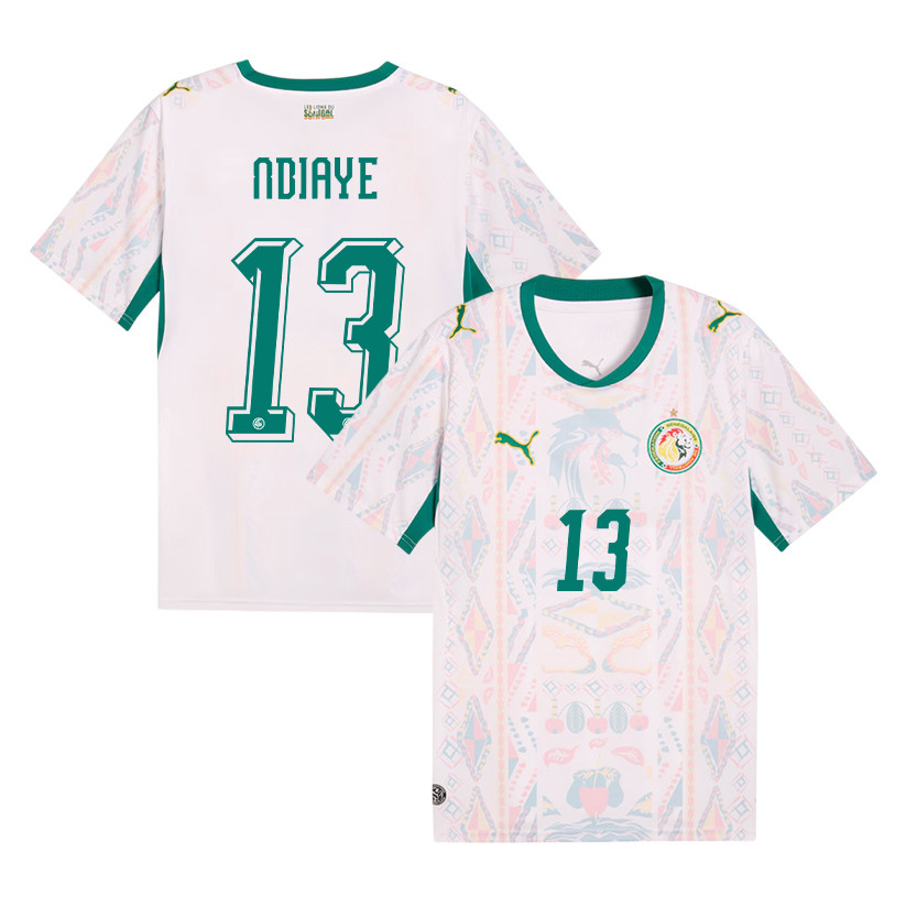 Iliman Ndiaye 13 Senegal National Team 2026 Home Jersey - Men, White - Jersey Teams