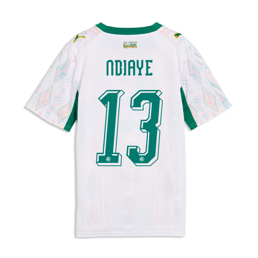 Iliman Ndiaye 13 Youth Senegal National Team 2026 Home Jersey - White - Jersey Teams