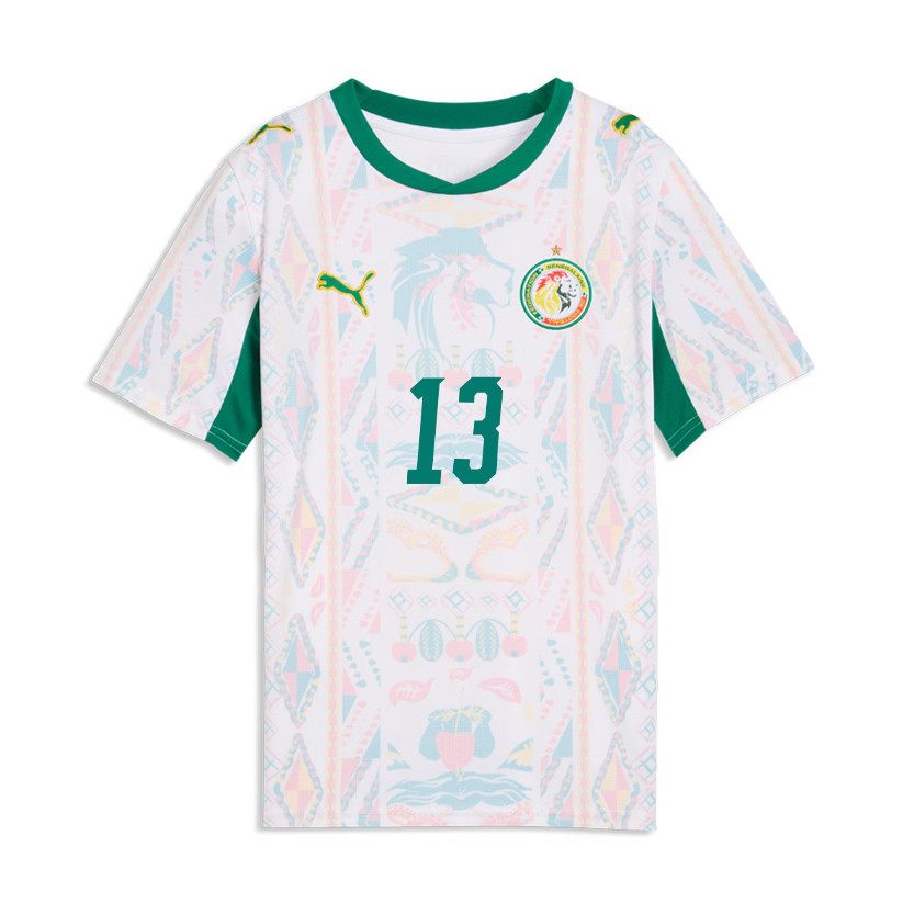 Iliman Ndiaye 13 Youth Senegal National Team 2026 Home Jersey - White - Jersey Teams