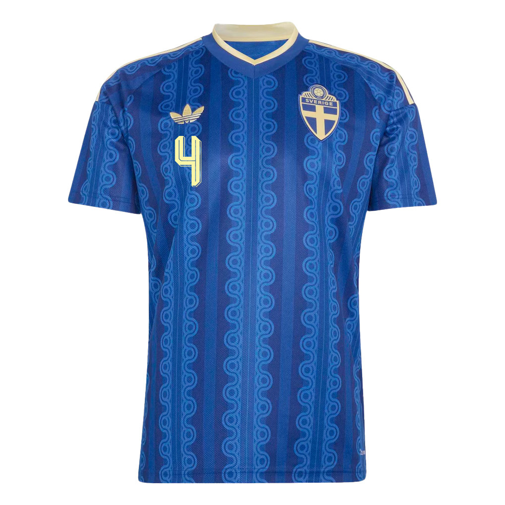 Isak Hien 4 Sweden National Team 2026 Away Jersey - Blue, Men - Jersey Teams