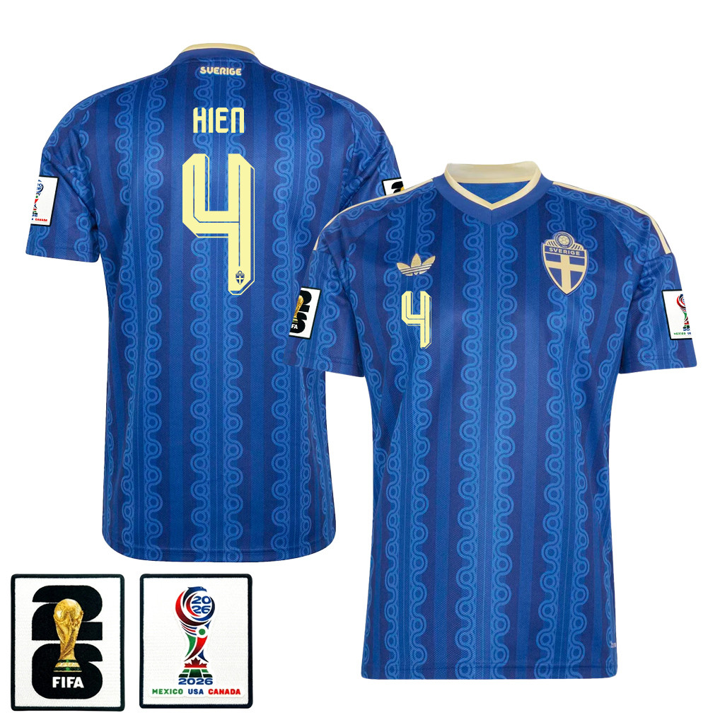 Isak Hien 4 Sweden National Team 2026 Away Jersey - Blue, Men - Jersey Teams