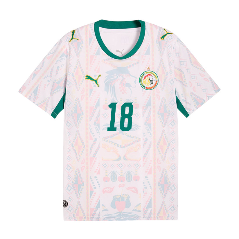 Ismaïla Sarr 18 Senegal National Team 2026 x World Cup Patch Home Jersey - Men, White - Jersey Teams