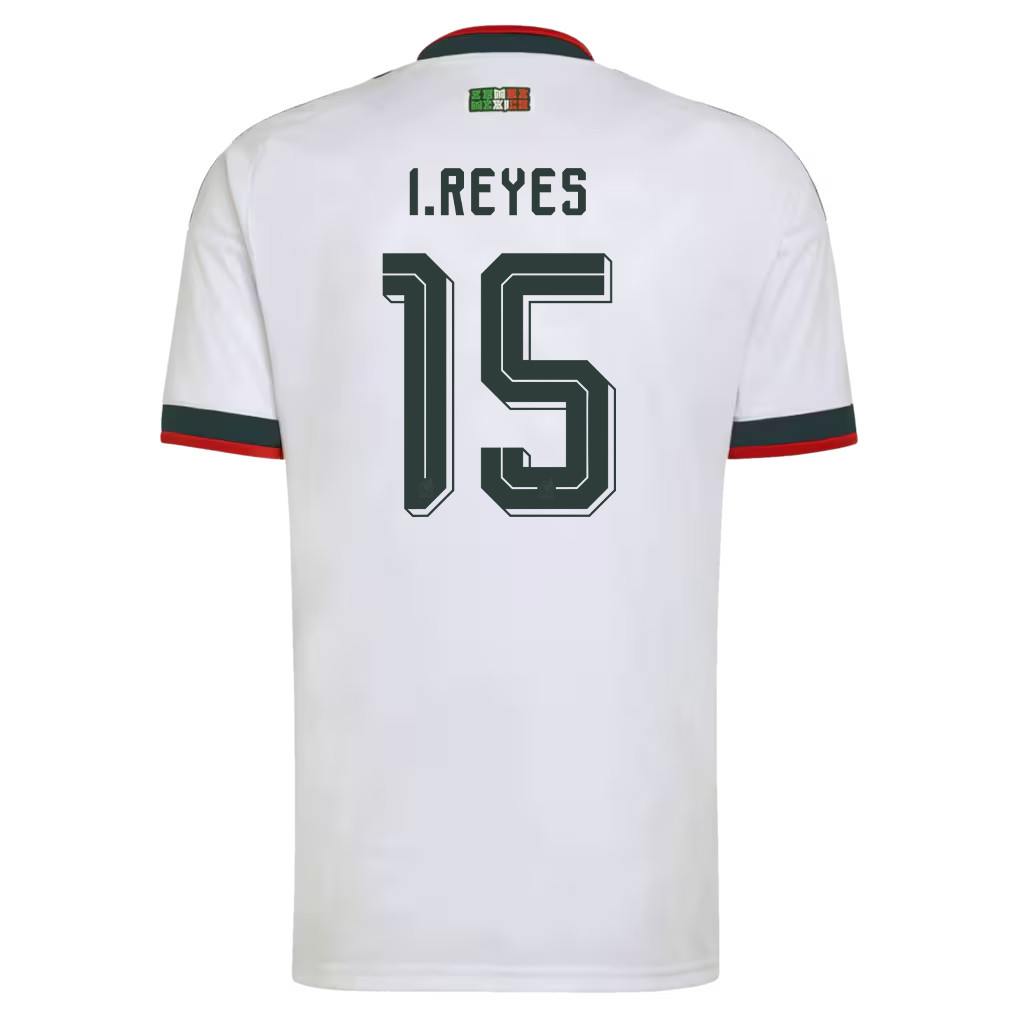 Israel Reyes 15 Mexico National Team 2026 x World Cup Patch Away Jersey - White, Men - Jersey Teams