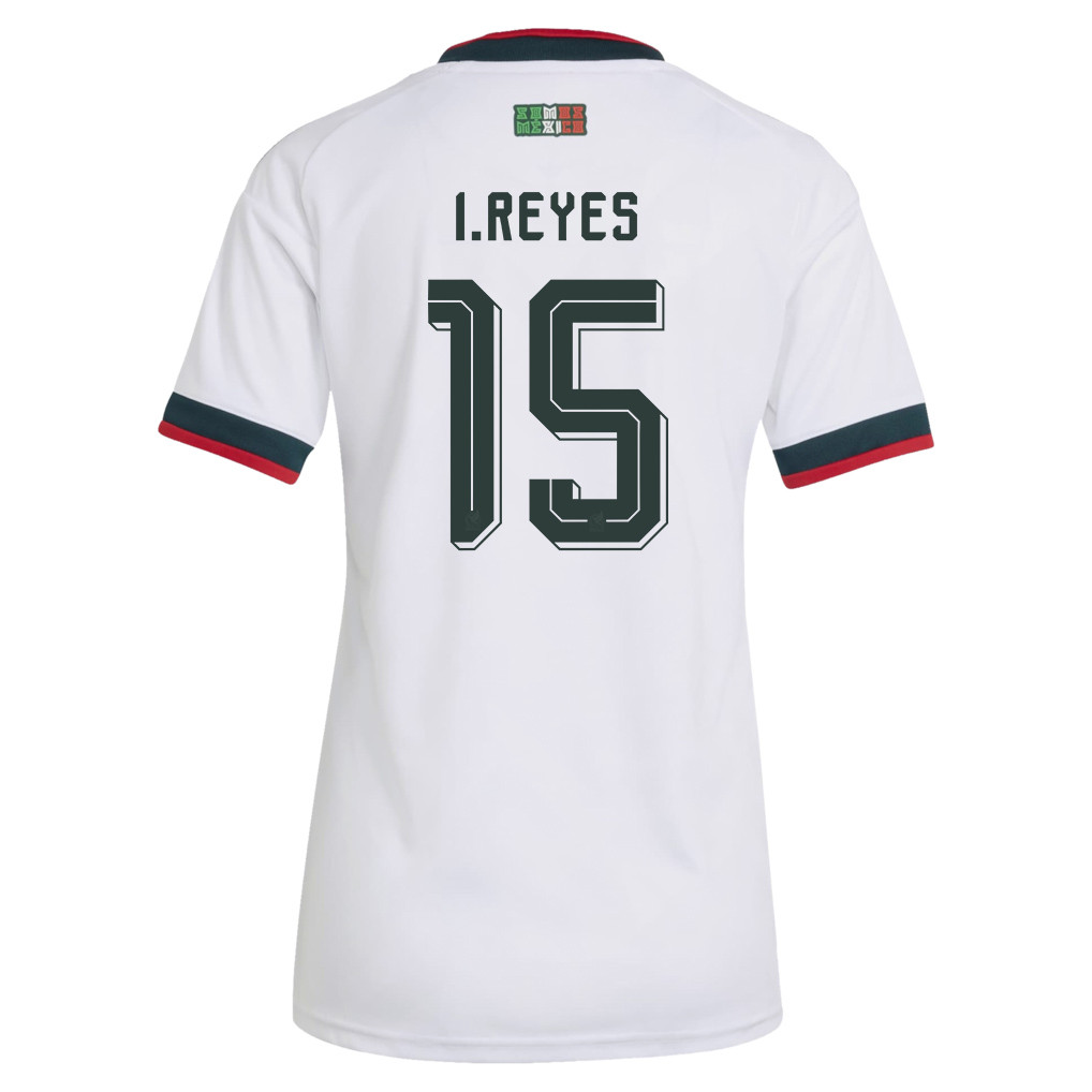 Israel Reyes 15 Women's Mexico National Team 2026 Away Jersey - White - Jersey Teams