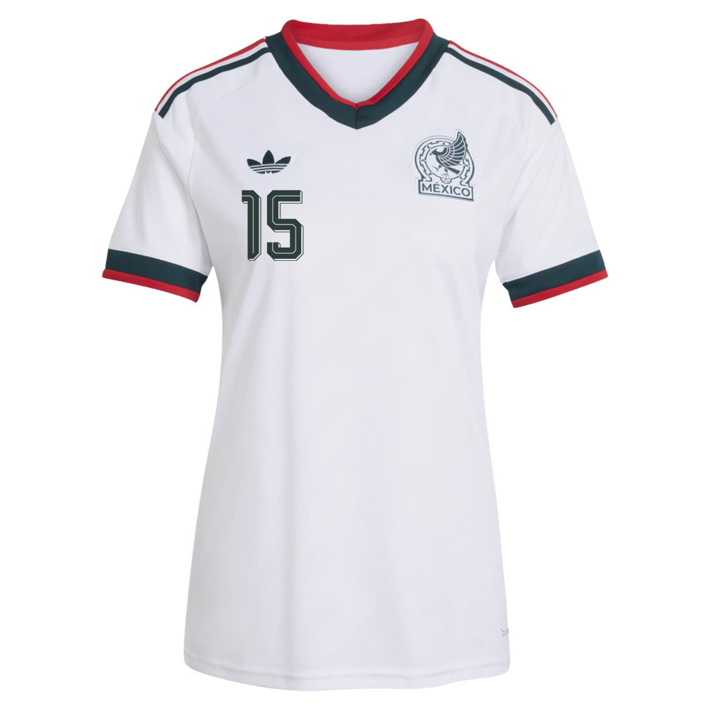 Israel Reyes 15 Women's Mexico National Team 2026 Away Jersey - White - Jersey Teams
