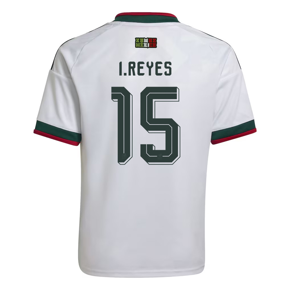 Israel Reyes 15 Youth Mexico National Team 2026 Away Jersey - White - Jersey Teams
