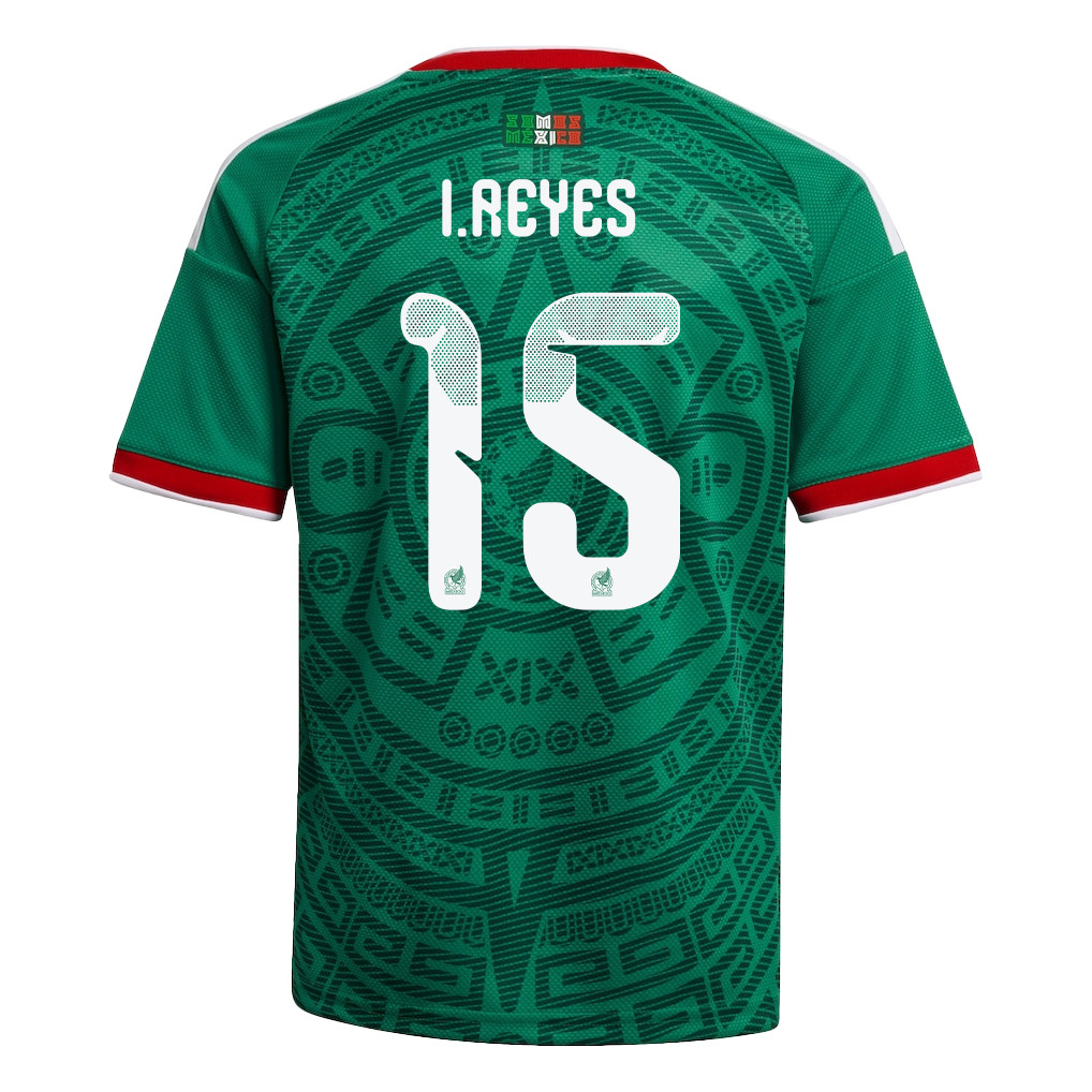 Israel Reyes 15 Youth Mexico National Team 2026 Home Jersey - Green - Jersey Teams