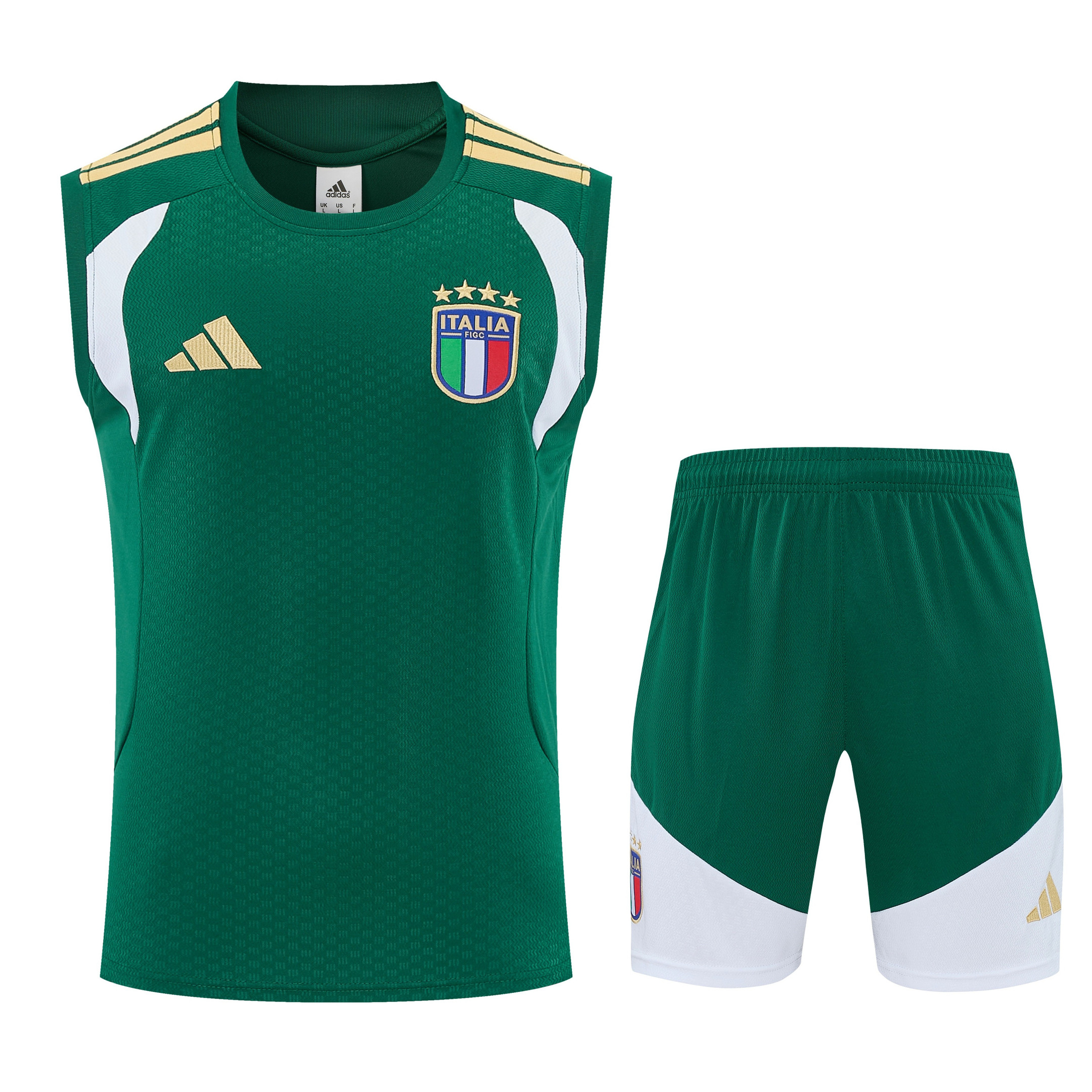Italy 2026-27 Sleeveless Training Set Men Soccer Kit – Green - Jersey Teams