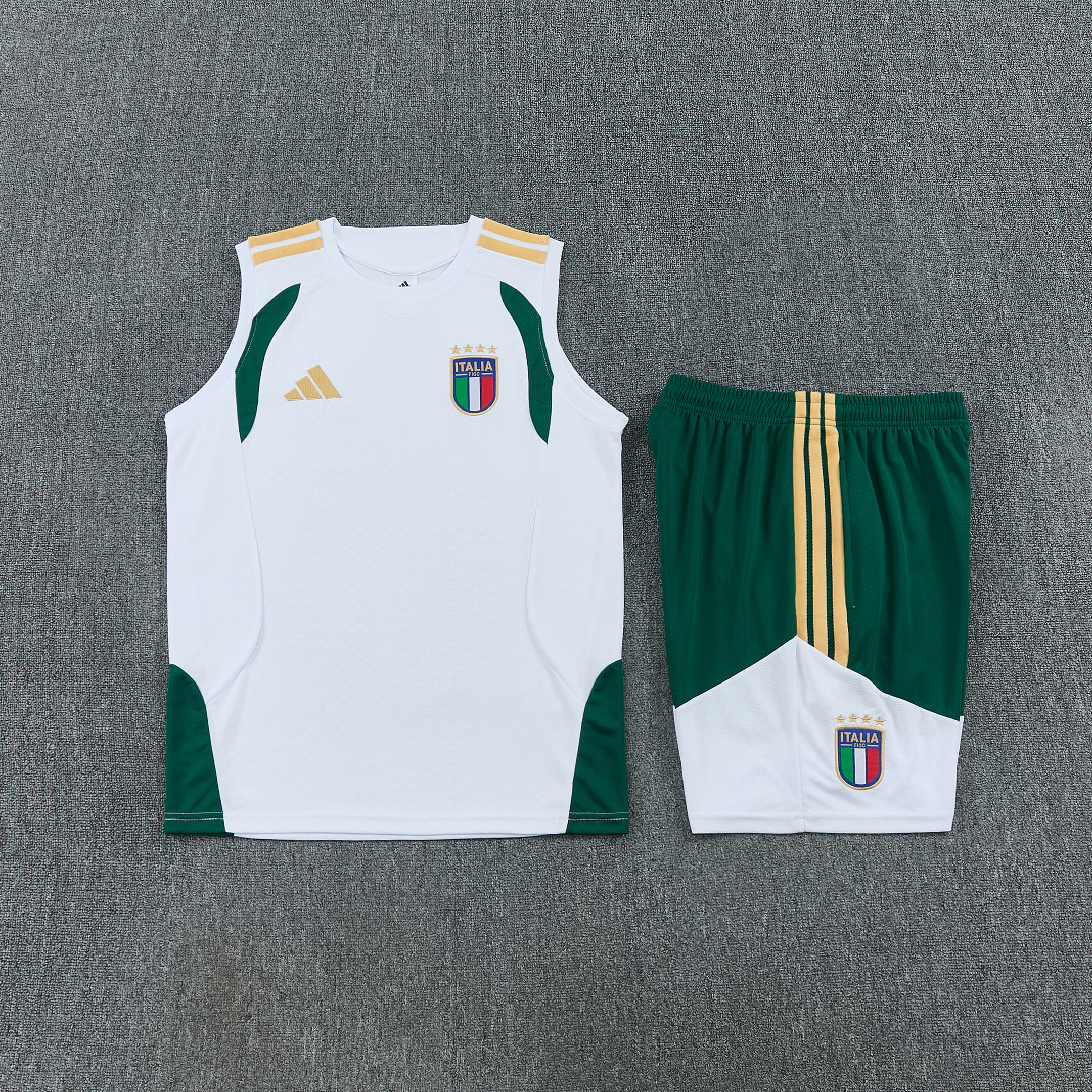 Italy 2026-27 Sleeveless Training Set Men Soccer Kit – White - Jersey Teams
