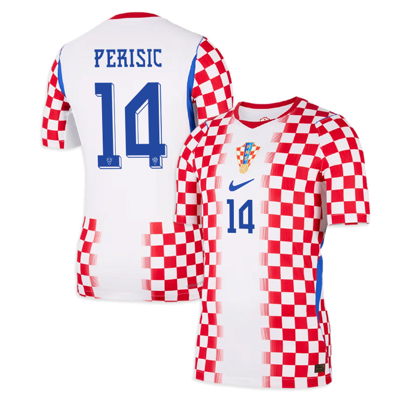 Ivan Perisic 14 Croatia National Team 2026 Home Jersey - Men, White/ Red - Jersey Teams