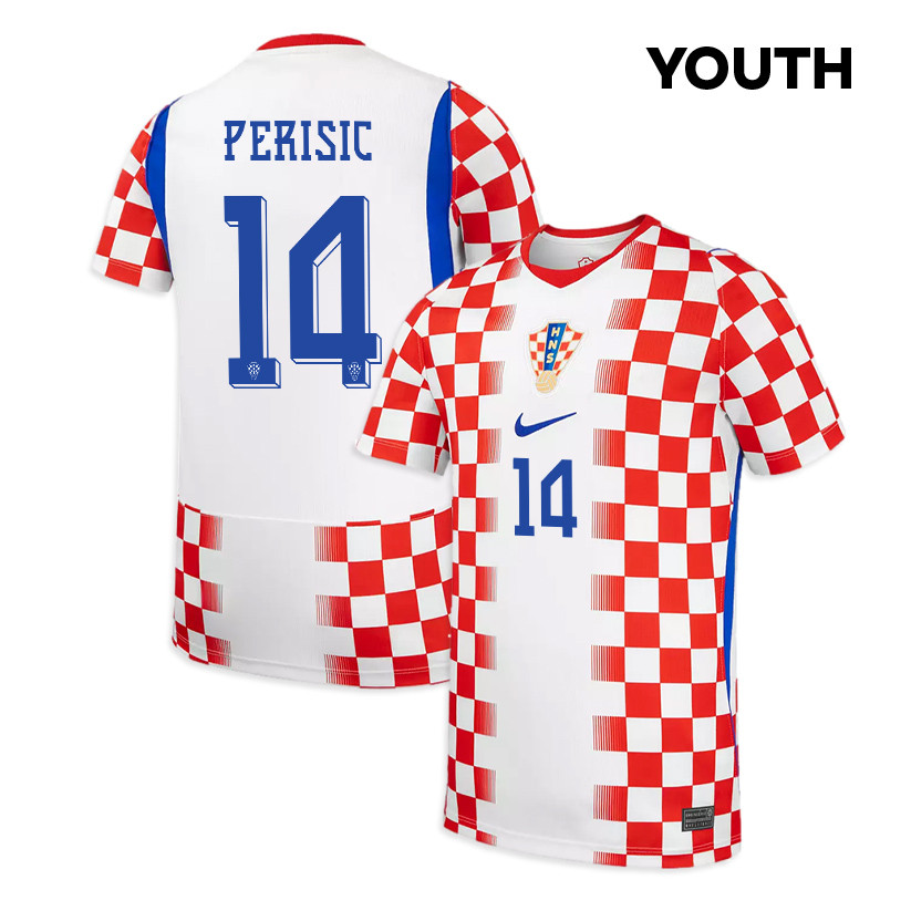 Ivan Perisic 14 Youth Croatia National Team 2026 Home Jersey - White/ Red - Jersey Teams