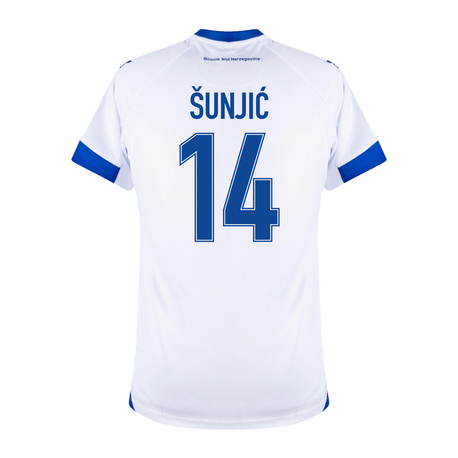 Ivan Šunjić 14 Bosnia and Herzegovina 2026 Away Jersey - White, Men - Jersey Teams