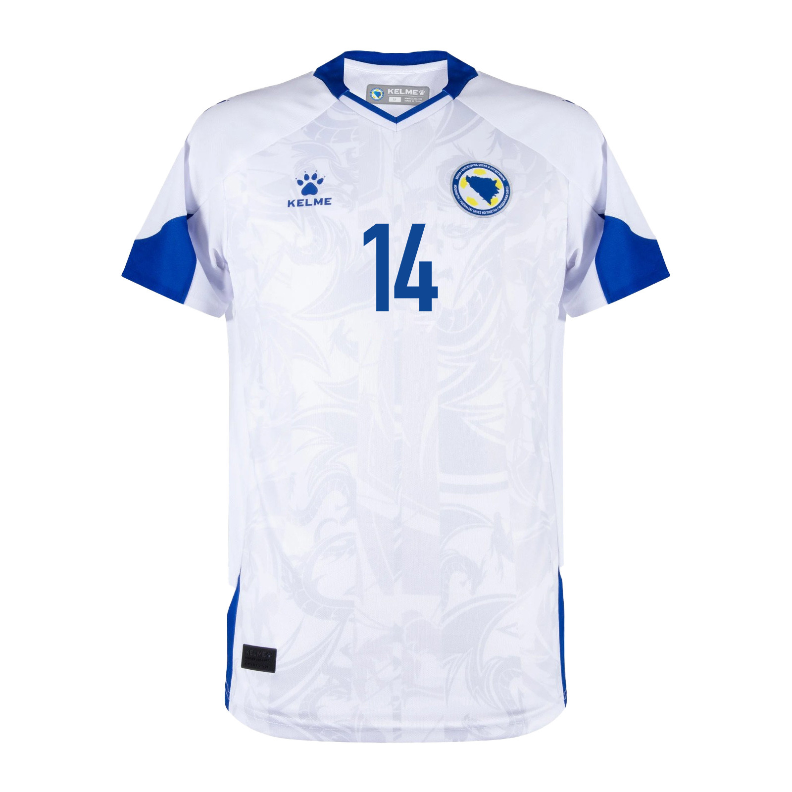 Ivan Šunjić 14 Bosnia and Herzegovina 2026 Away Jersey - White, Men - Jersey Teams