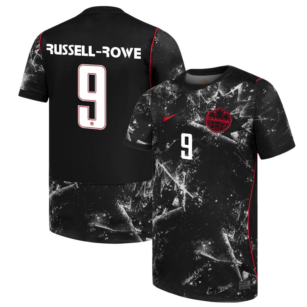 Jacen Russell-Rowe 9 Canada National Team 2026 Away Jersey - Black, Men - Jersey Teams