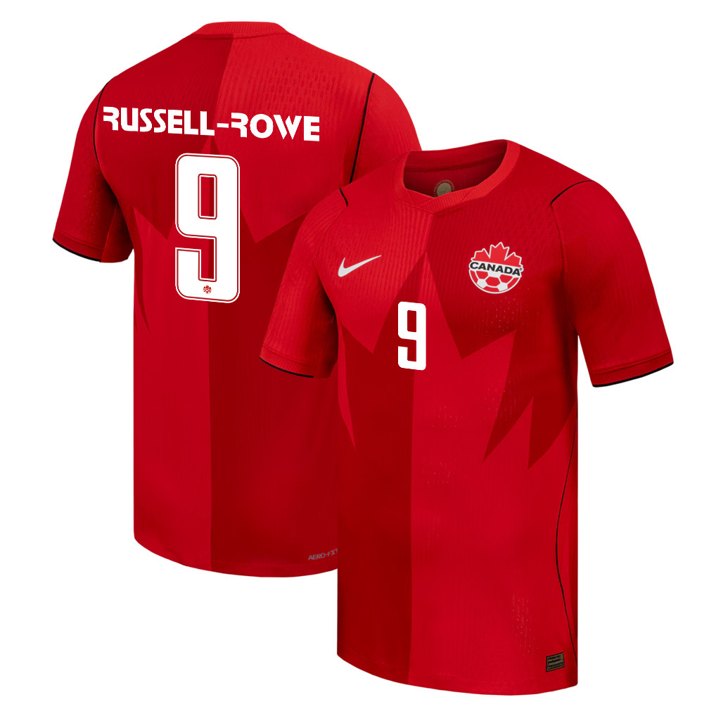 Jacen Russell-Rowe 9 Canada National Team 2026 Home Jersey - Red, Men - Jersey Teams