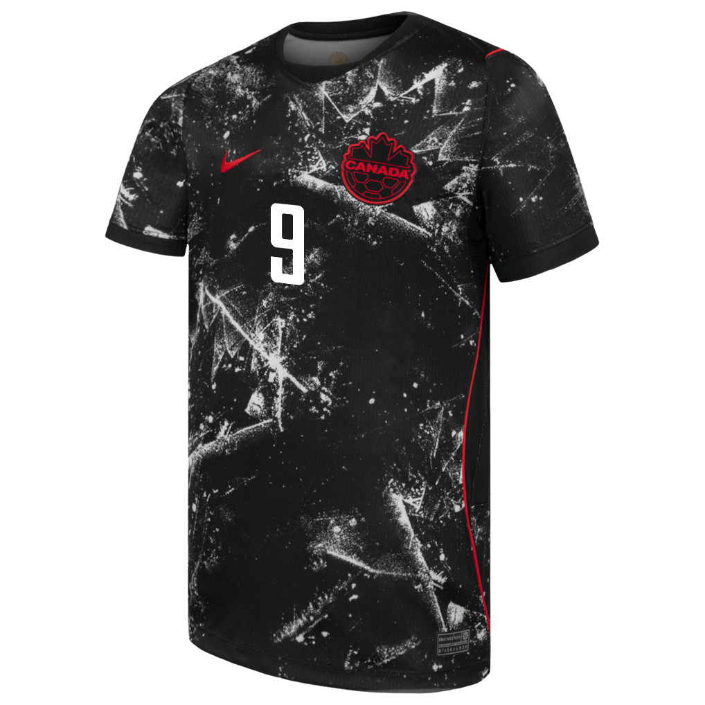 Jacen Russell-Rowe 9 Canada National Team 2026 x World Cup Patch Away Jersey - Black, Men - Jersey Teams