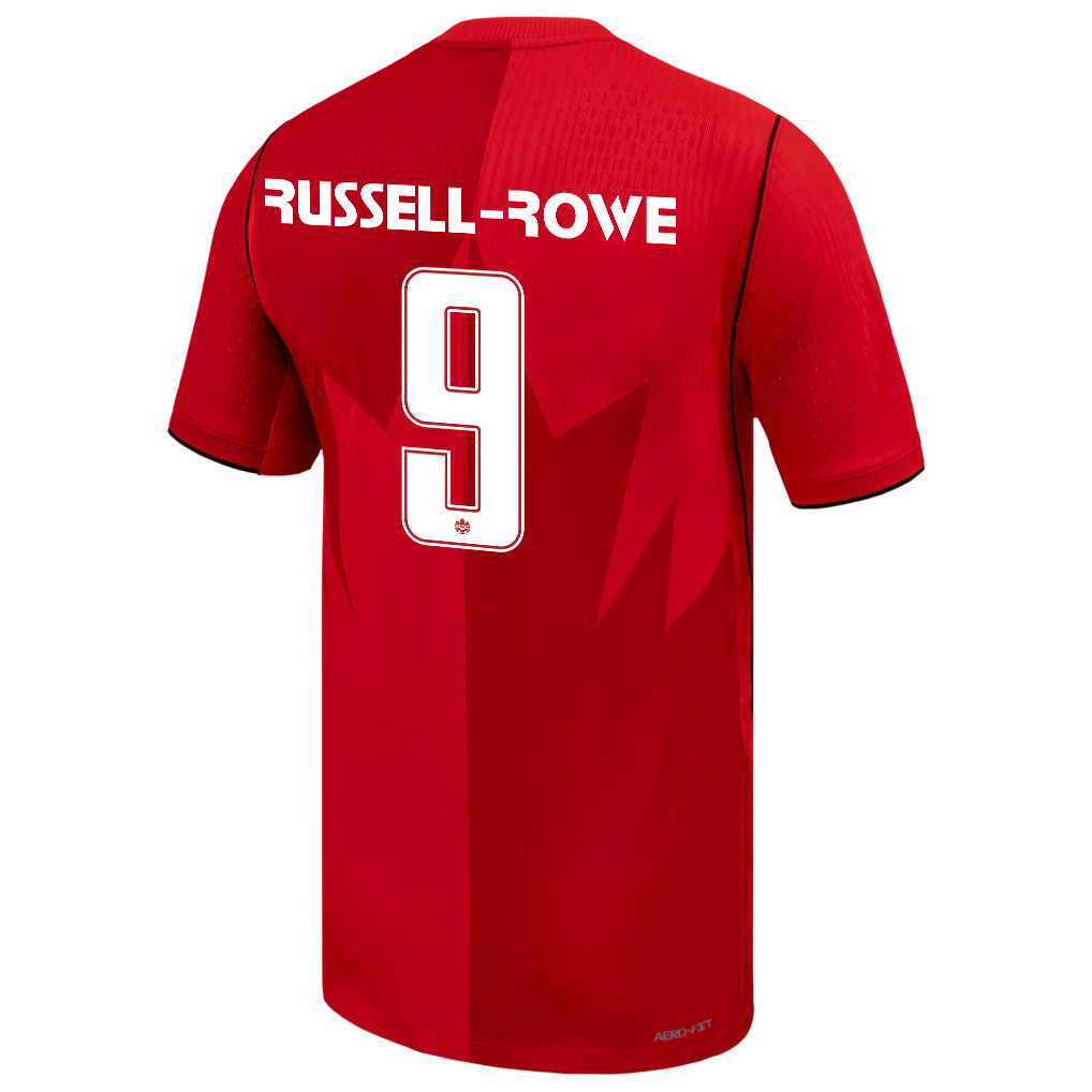 Jacen Russell-Rowe 9 Canada National Team 2026 x World Cup Patch Home Jersey - Red, Men - Jersey Teams
