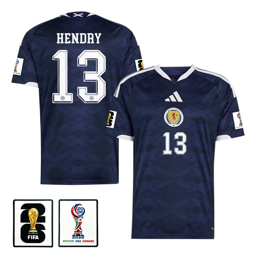 Jack Hendry 13 Scotland National Team 2026 x World Cup Patch Home Jersey - Navy, Men - Jersey Teams
