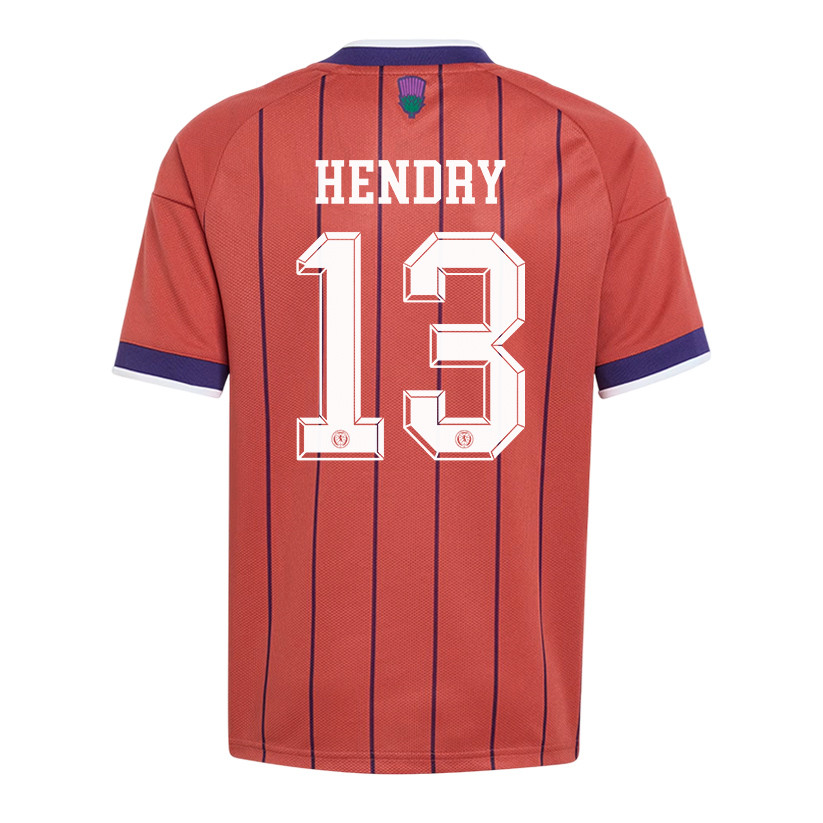 Jack Hendry 13 Youth Scotland National Team 2026 Away Jersey - Red - Jersey Teams