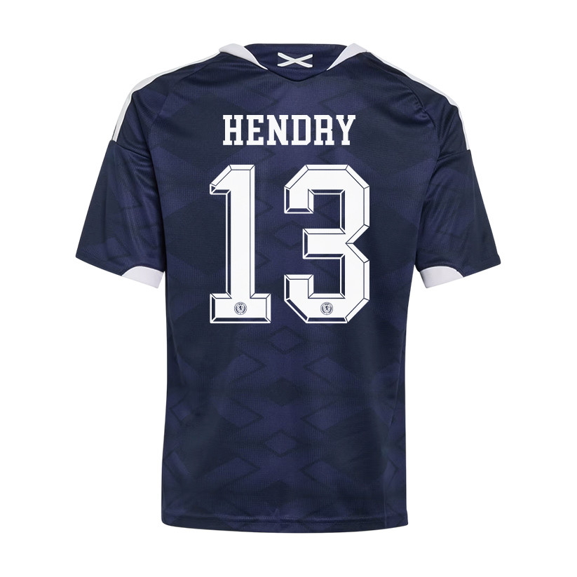 Jack Hendry 13 Youth Scotland National Team 2026 Home Jersey - Navy - Jersey Teams