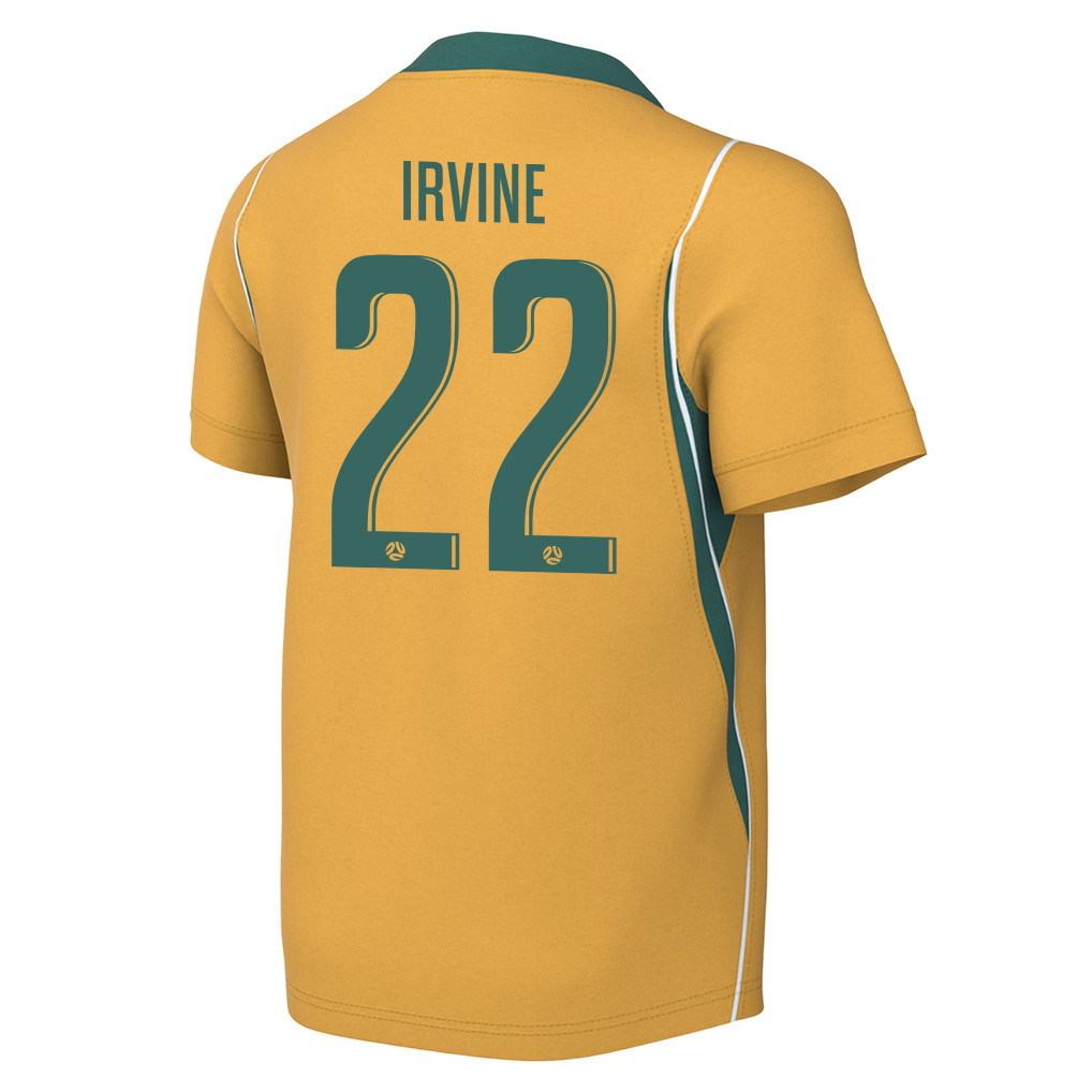 Jackson Irvine 22 Youth Australia National Team 2026 Home Jersey - Yellow - Jersey Teams