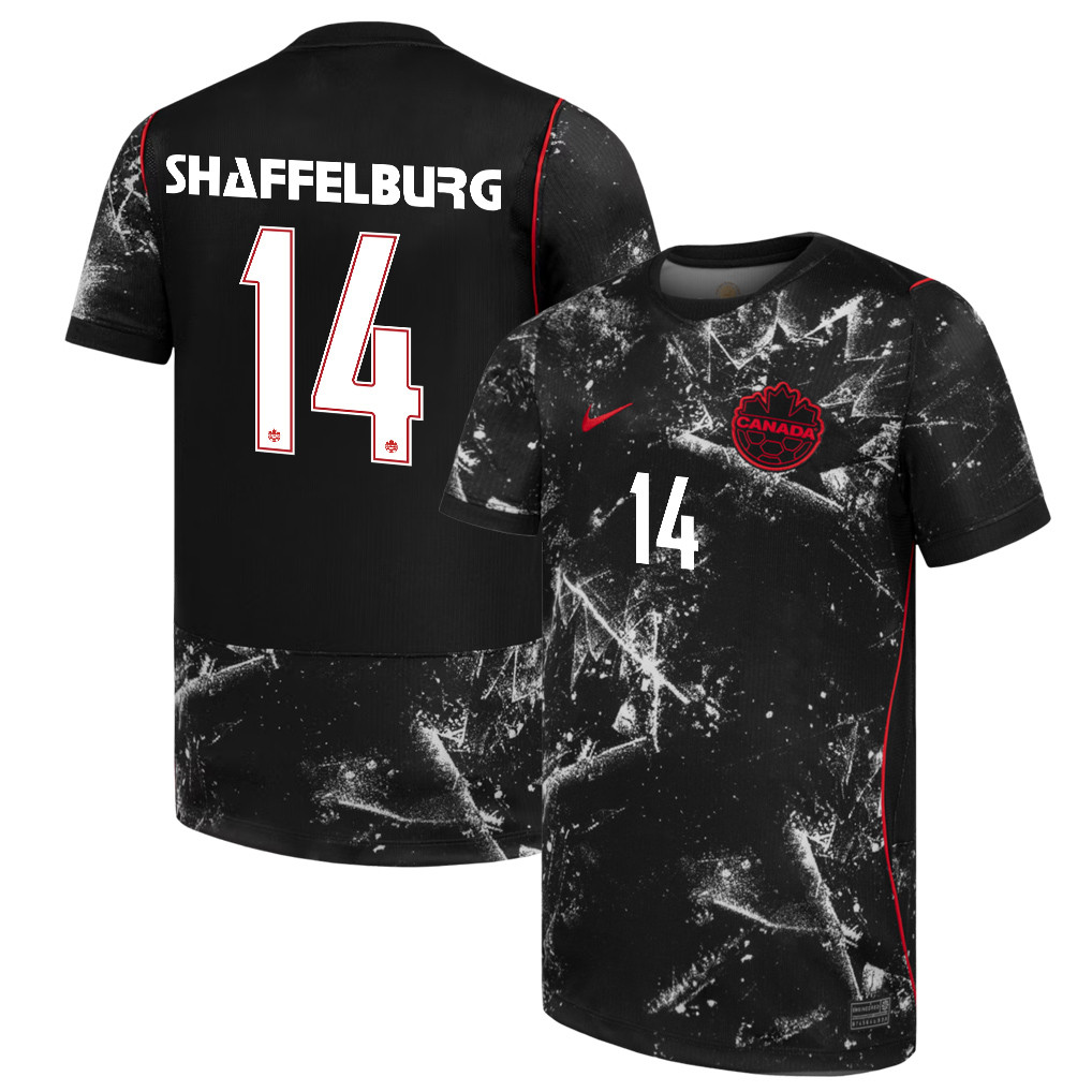 Jacob Shaffelburg 14 Canada National Team 2026 Away Jersey - Black, Men - Jersey Teams