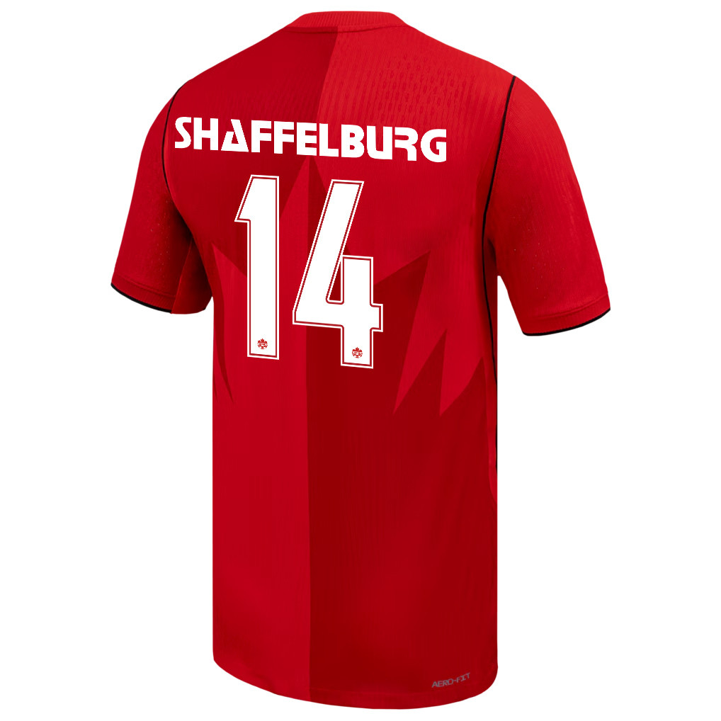 Jacob Shaffelburg 14 Canada National Team 2026 Home Jersey - Red, Men - Jersey Teams