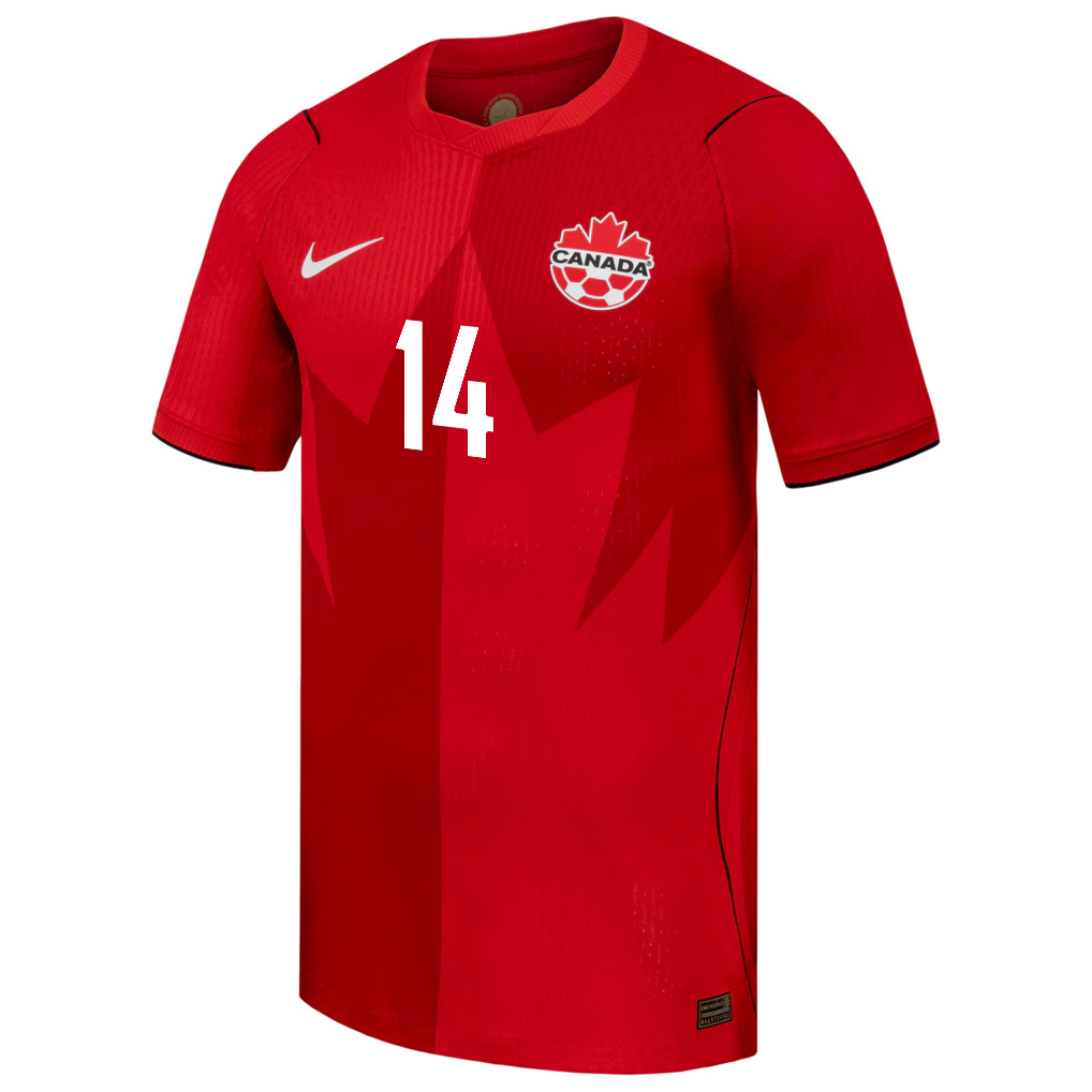 Jacob Shaffelburg 14 Canada National Team 2026 x World Cup Patch Home Jersey - Red, Men - Jersey Teams