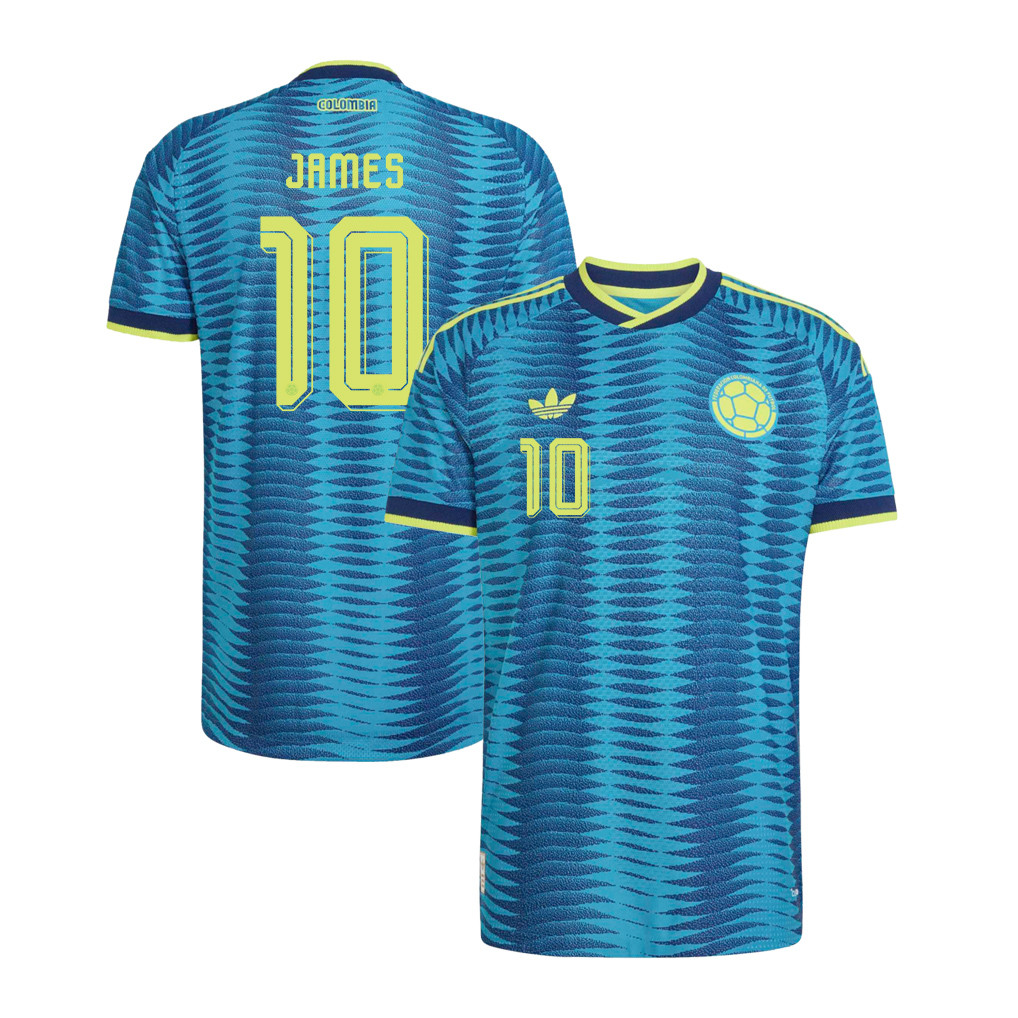 James Rodriguez 10 Colombia National Team 2026 Away Jersey - Turquoise, Men - Jersey Teams
