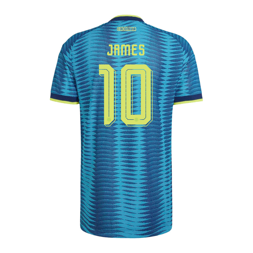 James Rodriguez 10 Colombia National Team 2026 x World Cup Patch Away Jersey - Turquoise, Men - Jersey Teams