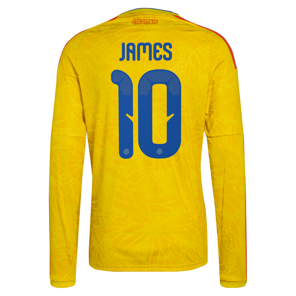 James Rodriguez 10 Colombia National Team FIFA x World Cup 2026 Home Men Long Sleeve Jersey - Yellow - Jersey Teams