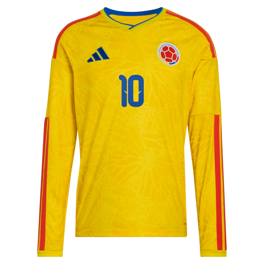 James Rodriguez 10 Colombia National Team FIFA x World Cup 2026 Home Men Long Sleeve Jersey – Yellow – Jersey Teams