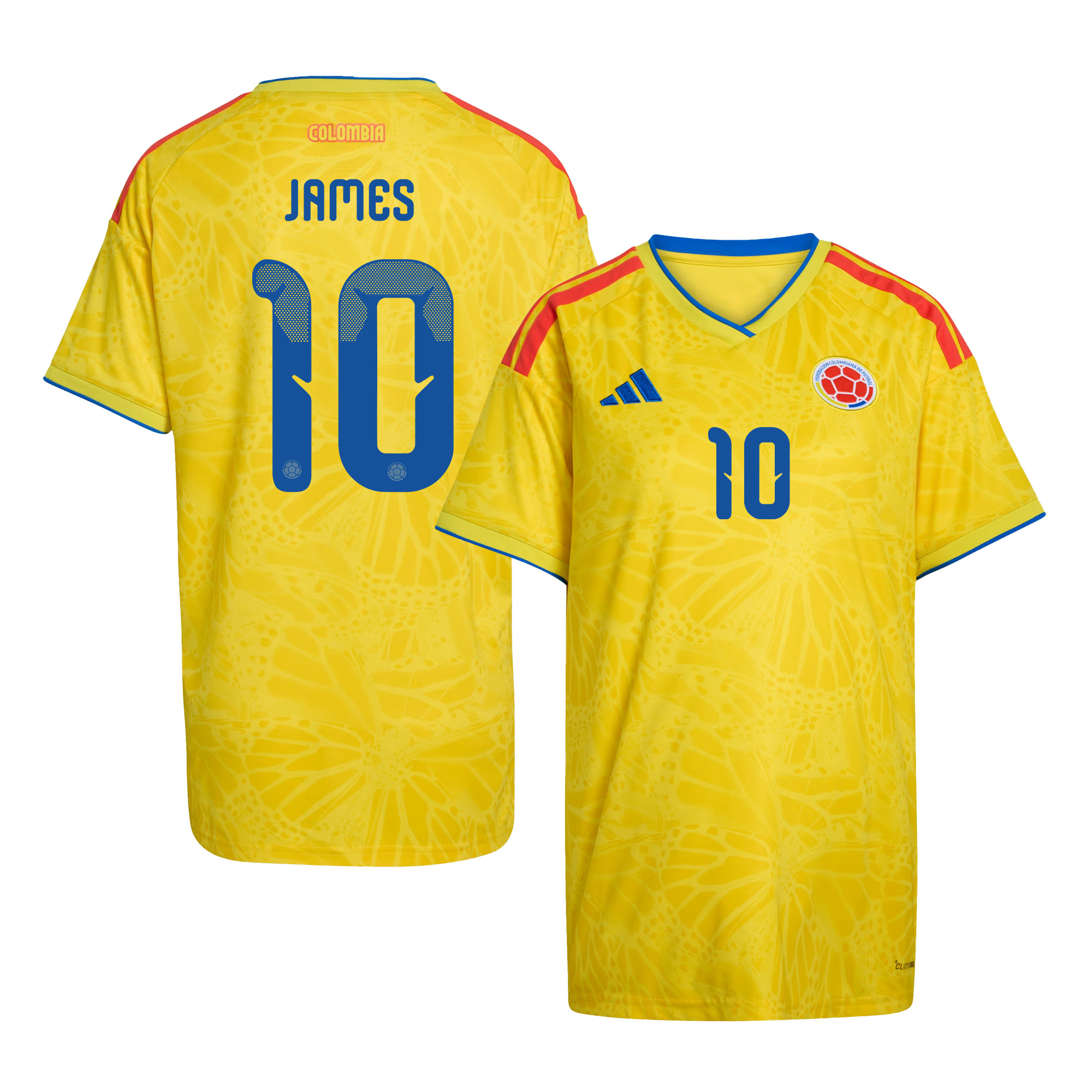 James Rodriguez 10 Women's Colombia National Team 2026 Home Jersey - Yellow - Jersey Teams