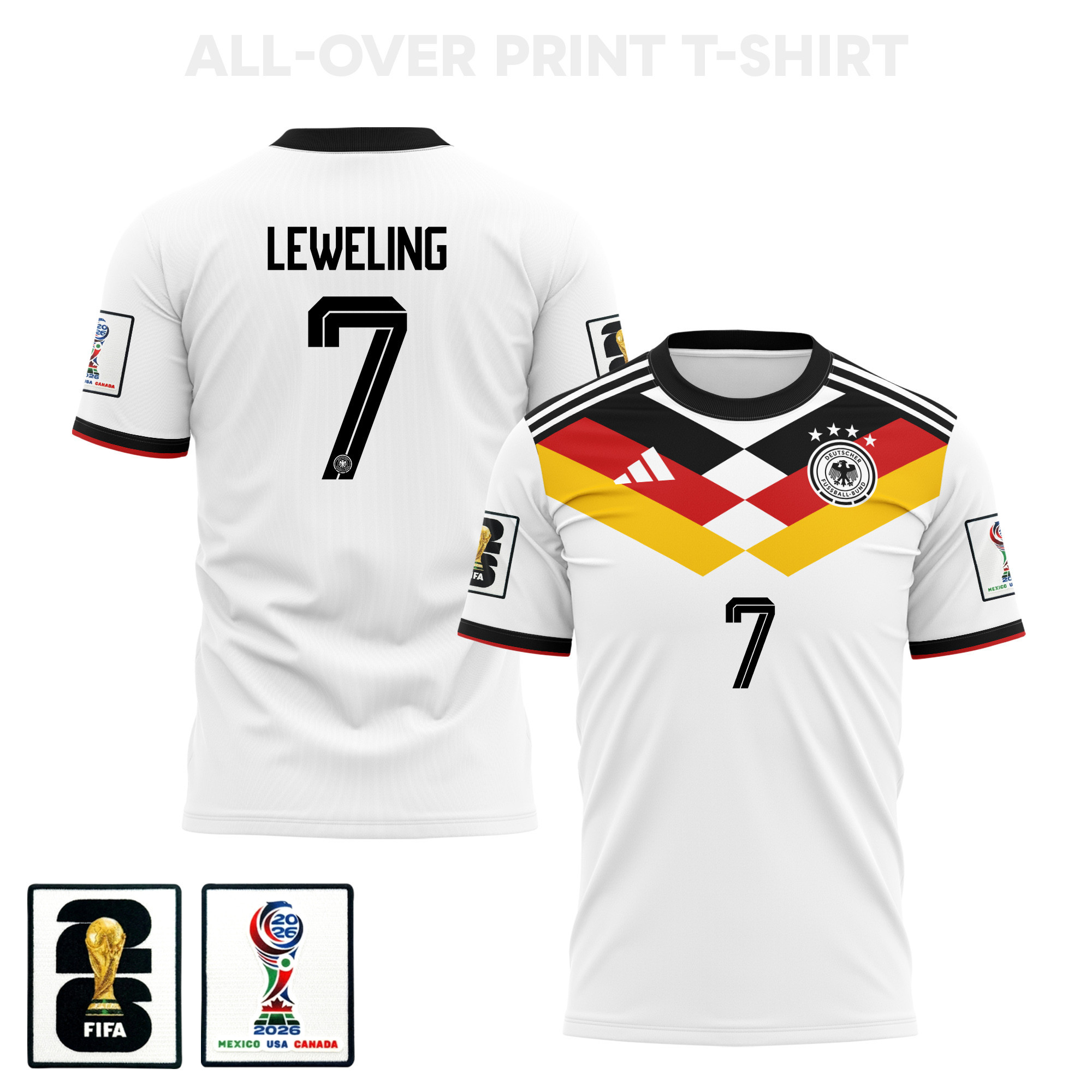 Jamie Leweling 7 Germany 2026 Home 3D T-Shirt Fully Printed – Unisex, White - Jersey Teams