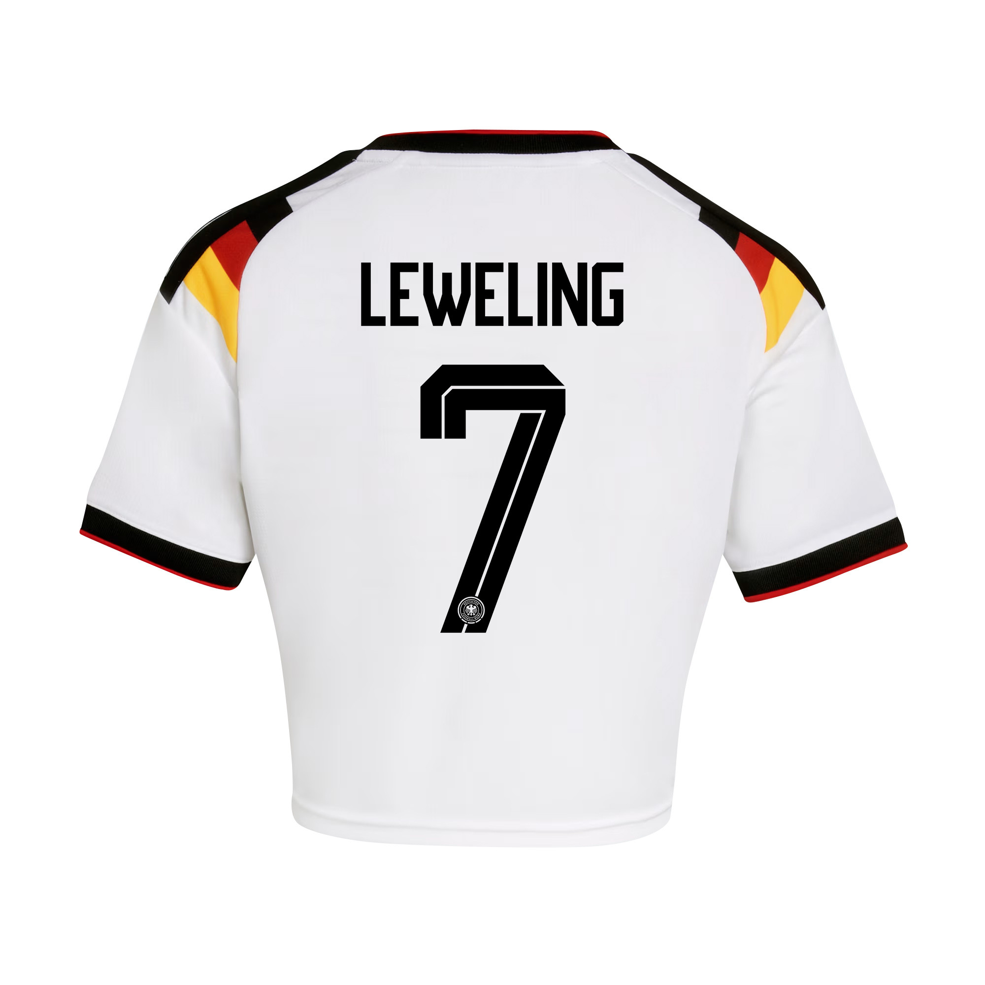 Jamie Leweling 7 Germany 2026 Home Women’s Cropped Jersey - White - Jersey Teams