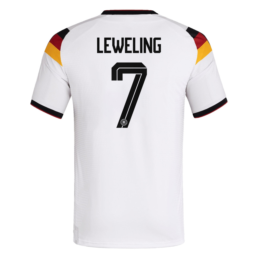 Jamie Leweling 7 Germany National Team 2026 x World Cup Patch Home Jersey - White, Men - Jersey Teams