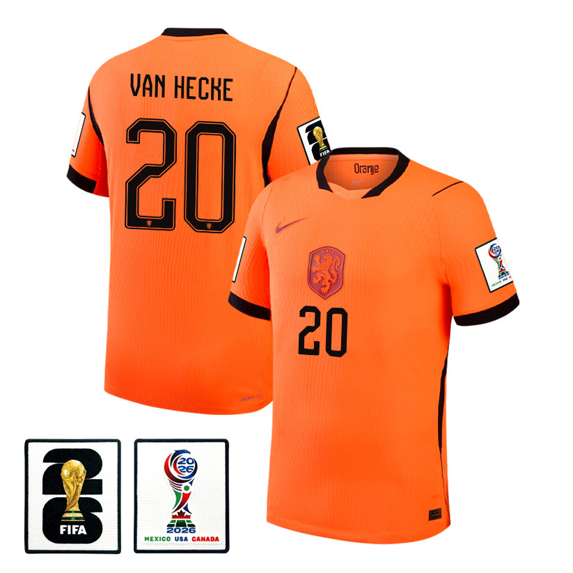 Jan Paul van Hecke 20 Netherlands National Team 2026 x World Cup Patch Home Jersey - Orange, Men - Jersey Teams