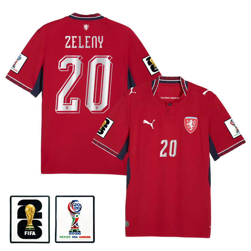 Jaroslav Zeleny 20 Czech Republic National Team 2026 Home Jersey - Red, Men - Jersey Teams