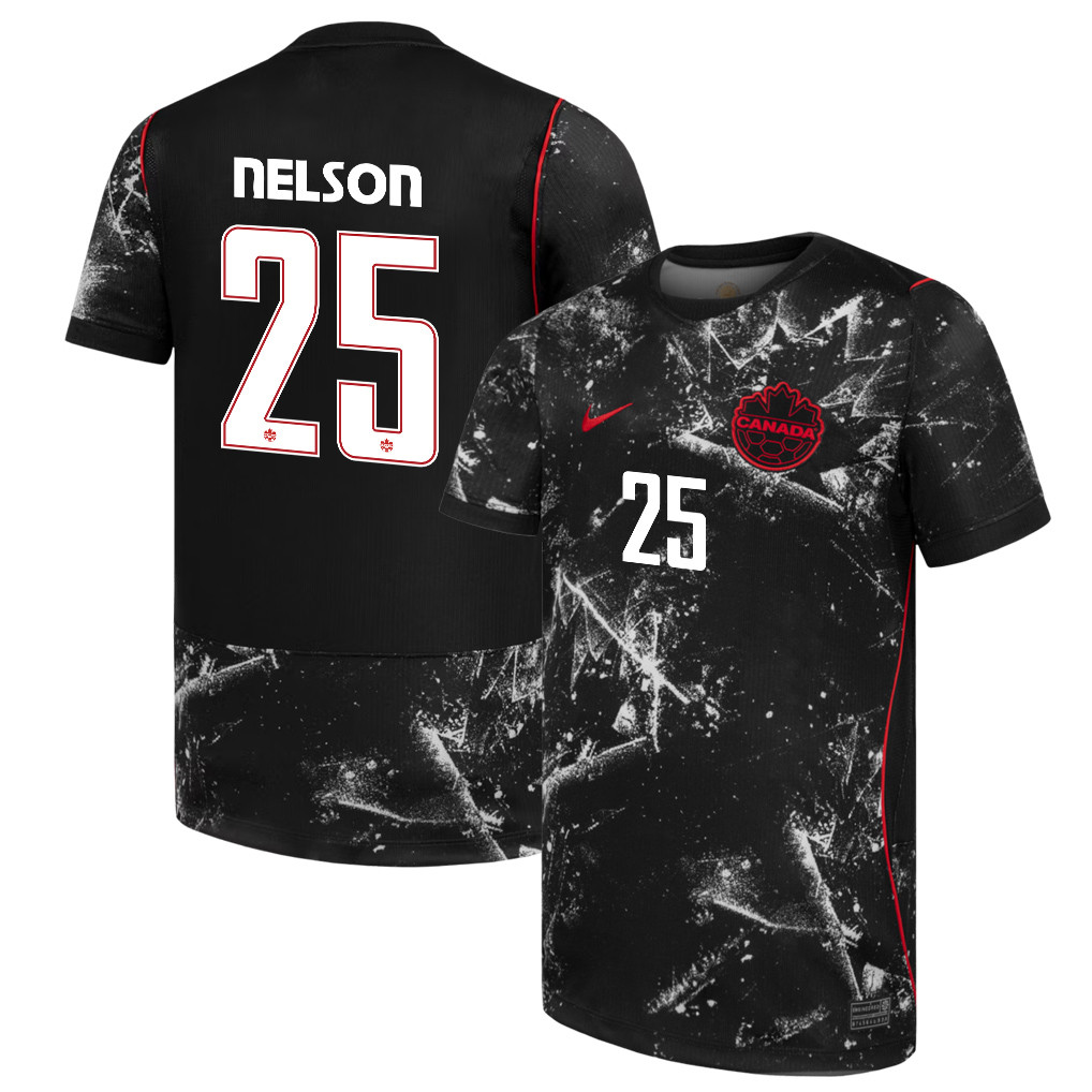Jayden Nelson 25 Canada National Team 2026 Away Jersey - Black, Men - Jersey Teams