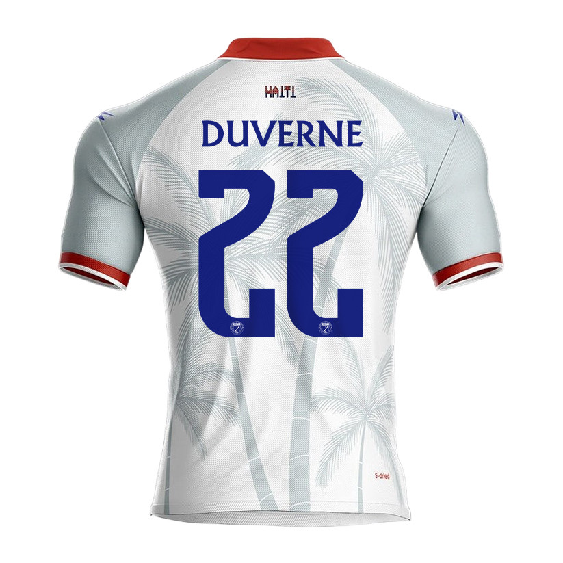 Jean-Kevin Duverne 22 Haiti National Team 2026 Away Jersey - White, Men - Jersey Teams